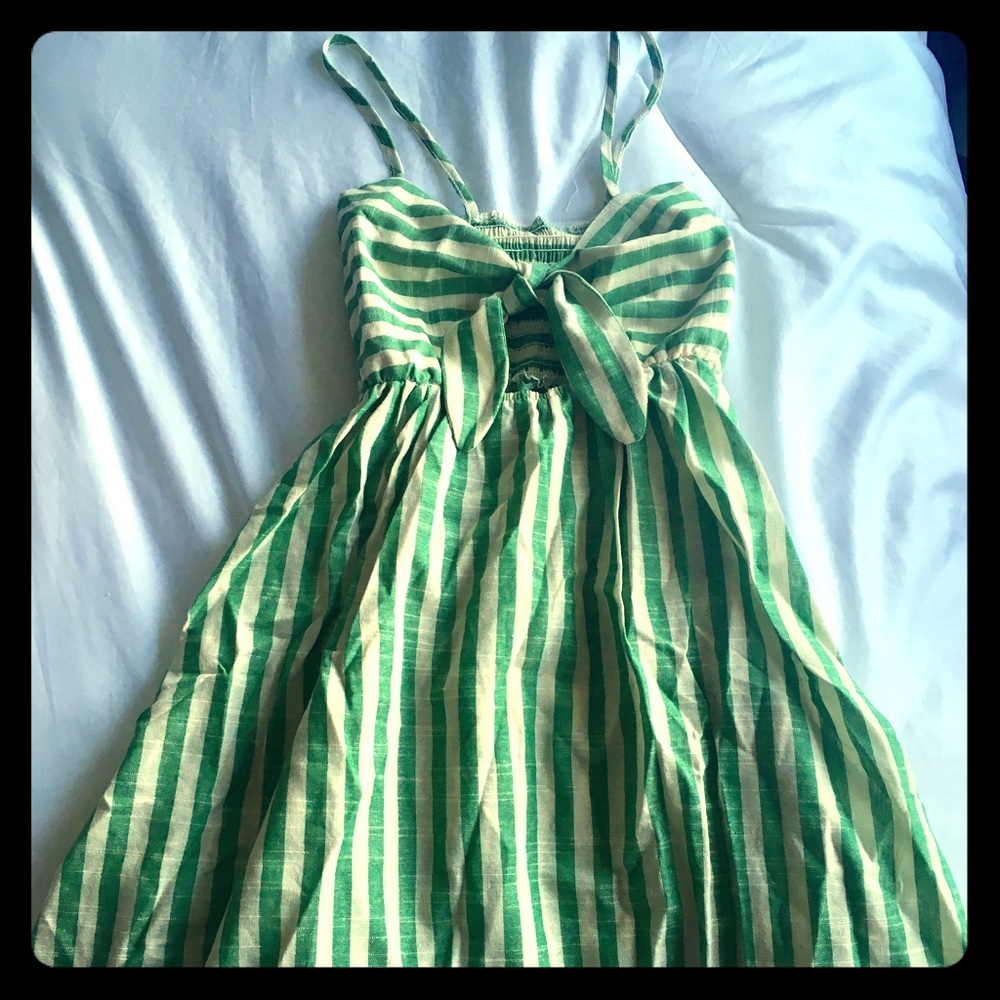 Spaghetti strapped striped sundress